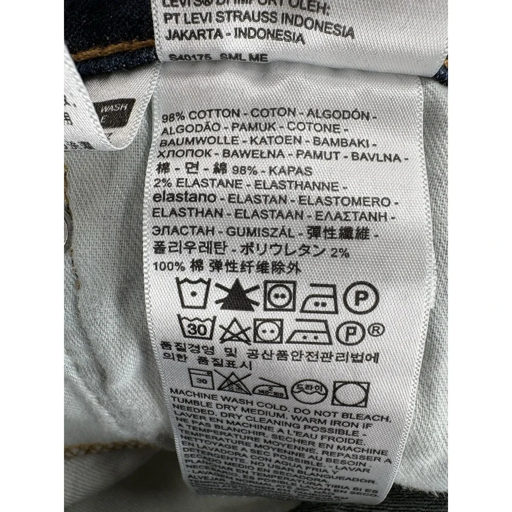 Levis 513 Slim Straight Jeans Mens 32x30 (Fits 34x30) Blue Dark Wash Wallet Fade